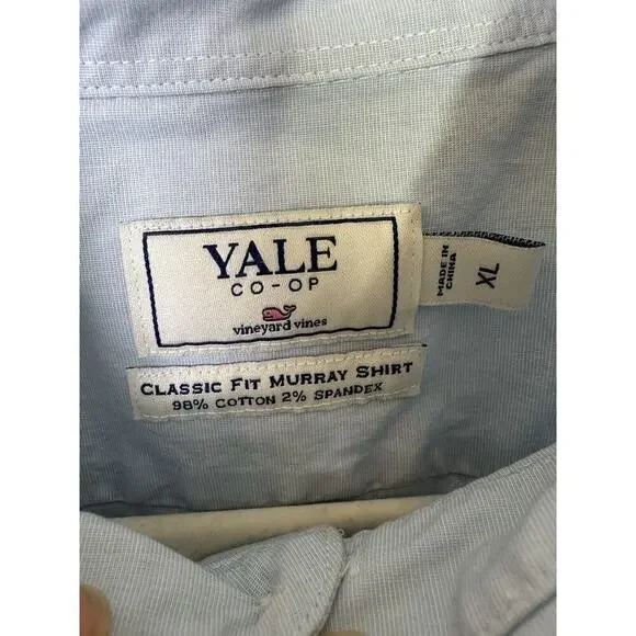 Vineyard Vines Shirt Mens Extra Large Yale Co Op Murray Classic Long Sleeve - Picture 3 of 8